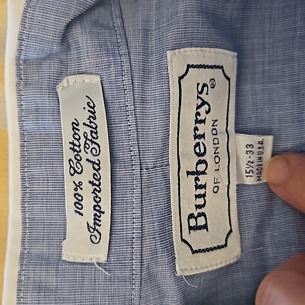 Mens vintage Burberrys of London French cuff dress shirt 15 1/2 33 - Picture 2 of 3